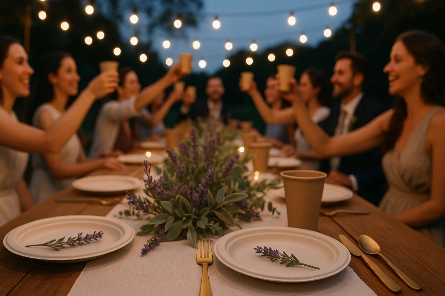 eco-friendly wedding celebration sugarcane plates