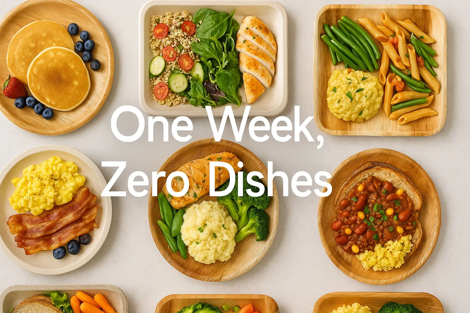 one week zero dishes eco-friendly compostable plates meals